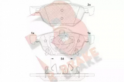 R BRAKE rb1695 -  Комплект тормозных колодок, дисковый тормоз